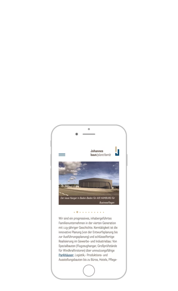 TYPO3-Webseite Johannesbaut Mobil